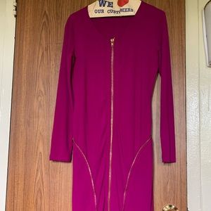 Zippered bandage dress